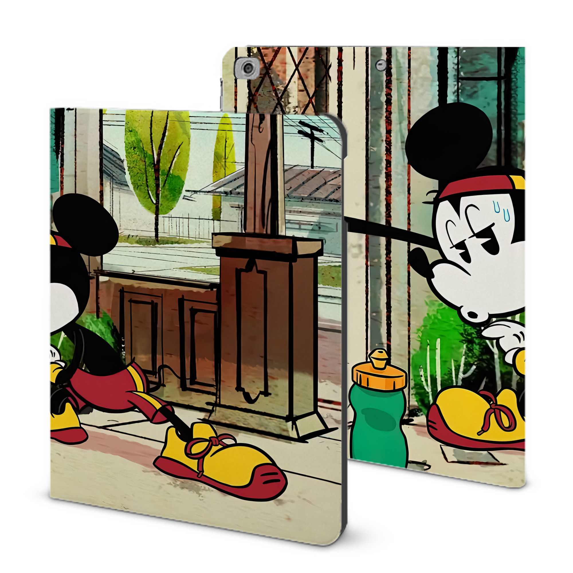 （画像用） ミッキーマウス Mickey Mouse IPad ケース ブック型 PUレザー TPU 耐衝撃 軽量 薄型 ペン収納なし 全面保護 IPad 各モデル対応